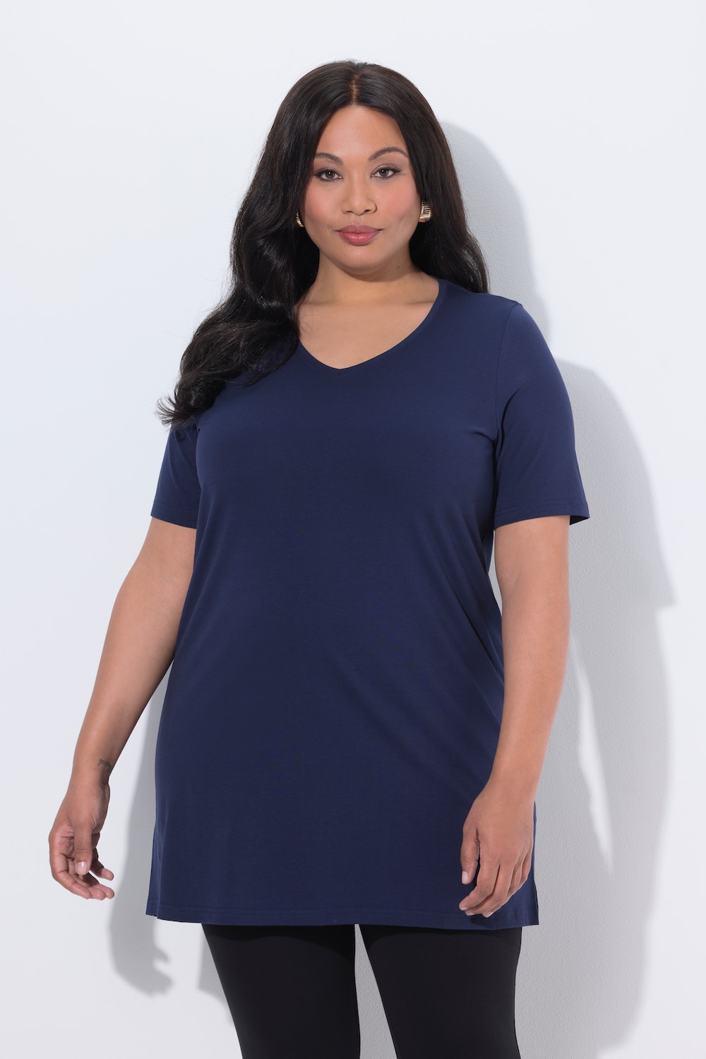 Große Größen Longshirt, Damen, blau, Größe: 50/52, Baumwolle, Ulla Popken