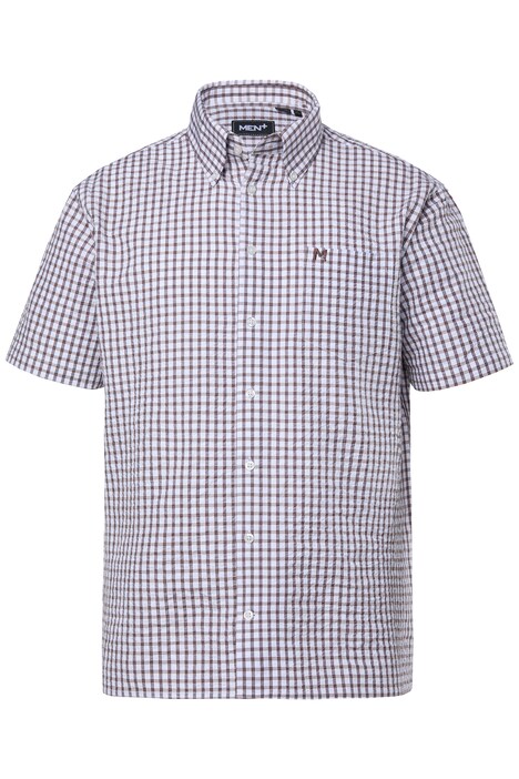 Kostkovaný košile, krátké rukávy, seersucker, límeček s knoflíky, Comfort střih, do 8XL