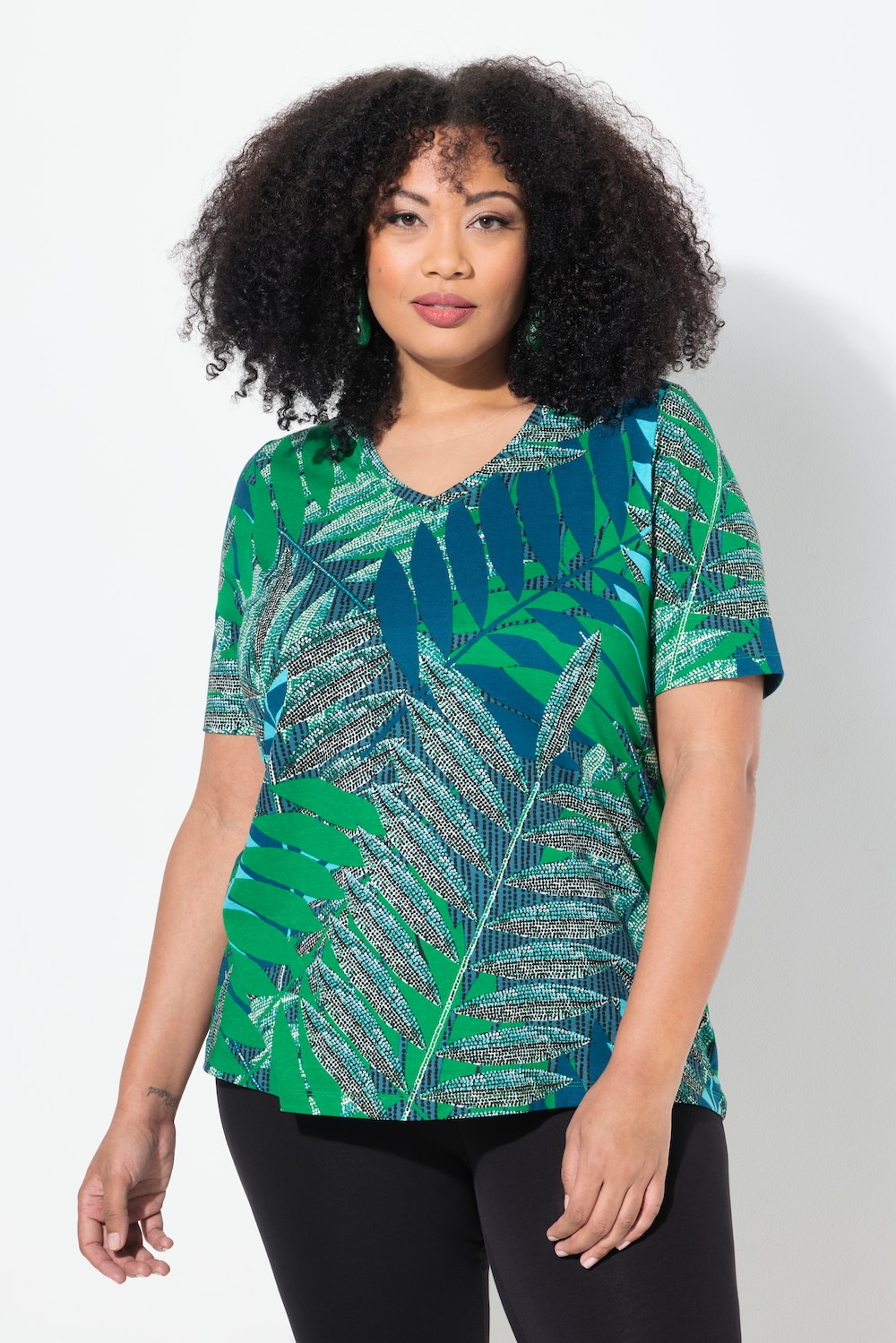 Große Größen T-Shirt, Damen, schwarz, Größe: 66/68, Baumwolle, Ulla Popken