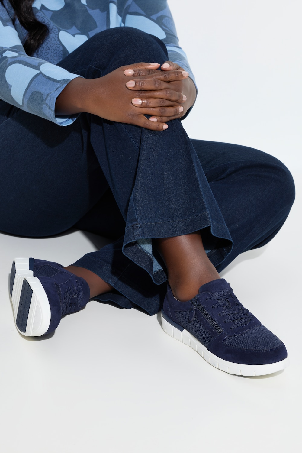 Caprice Leder-Sneaker, Zipper, Wechselfußbett, Weite H