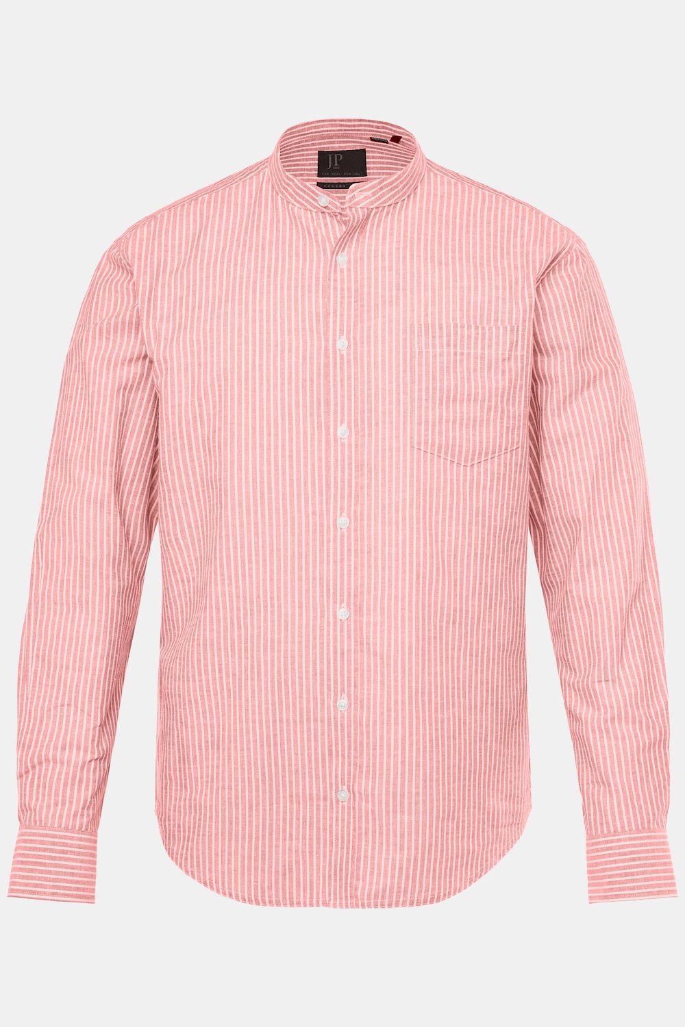 Hemd, Langarm, Leinenmix, Streifen, Stehkragen, Modern Fit, bis 8 XL