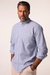 Chemise à rayures JP 1880 en lin mélangé, manches longues et col montant, coupe Modern Fit - jusqu'au 8 XL