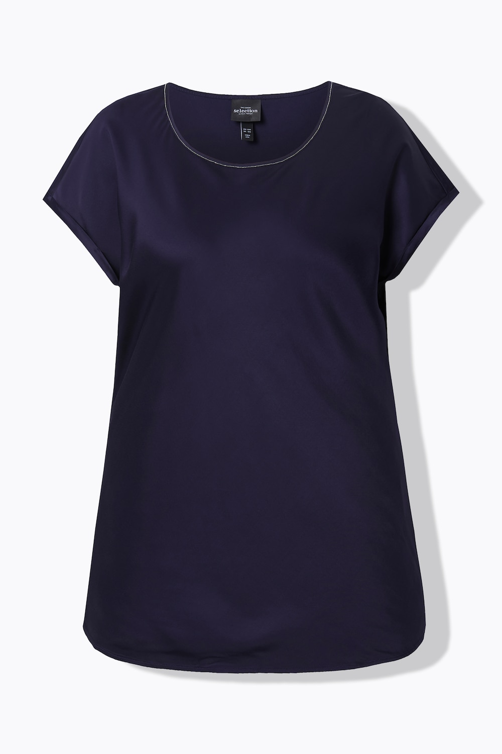 Große Größen Satinblusenshirt, Damen, blau, Größe: 54/56, Viskose, Ulla Popken