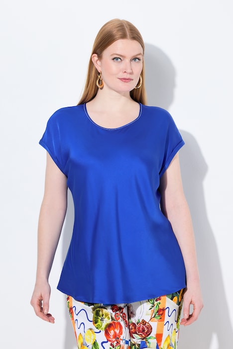 Cap Sleeve Satin Blouse