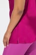 Satijnen overhemdblouse, classic, ronde hals met glitternaad, mouwloos