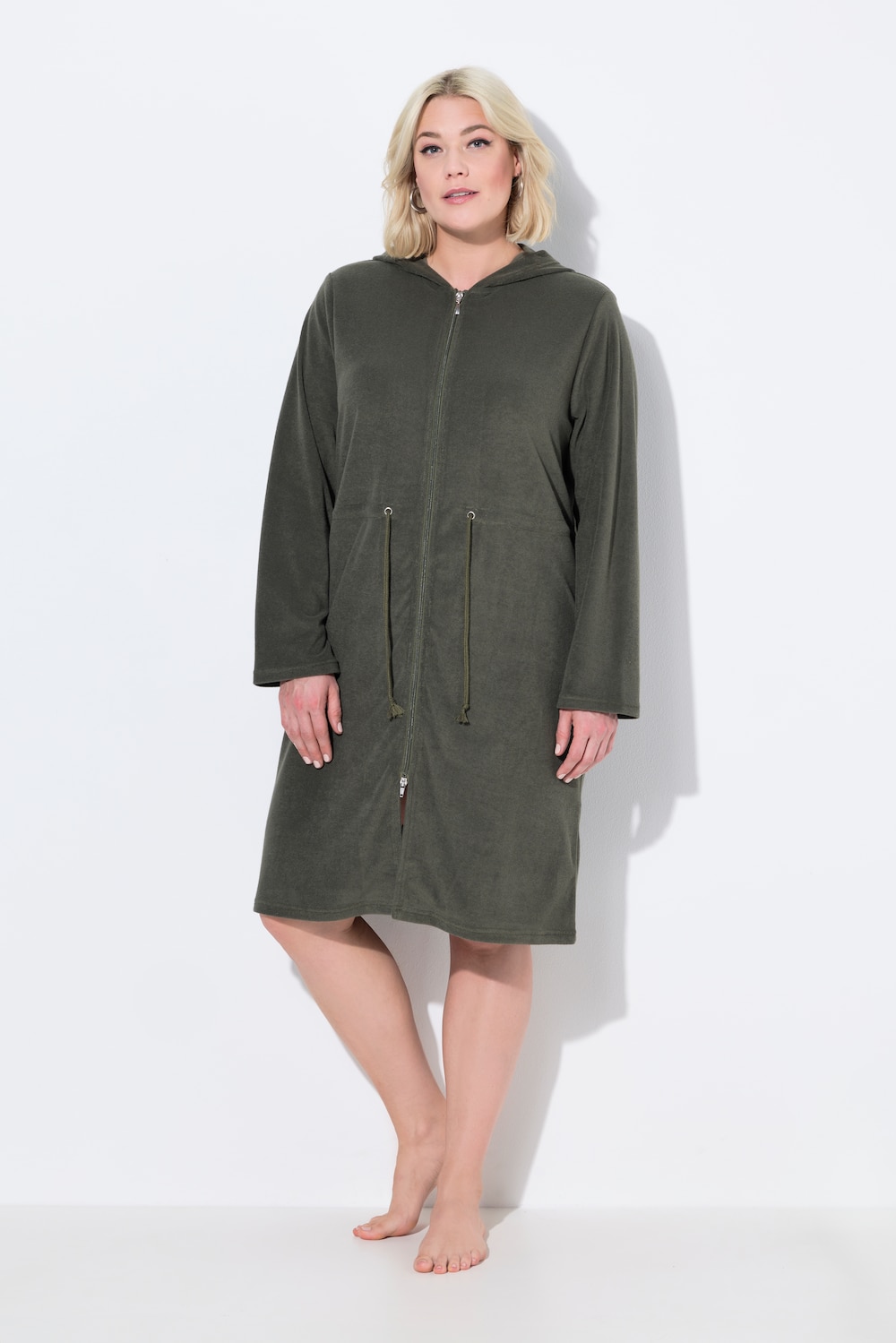 Große Größen Bademantel, Damen, braun, Größe: 54/56, Baumwolle/Polyester, Ulla Popken