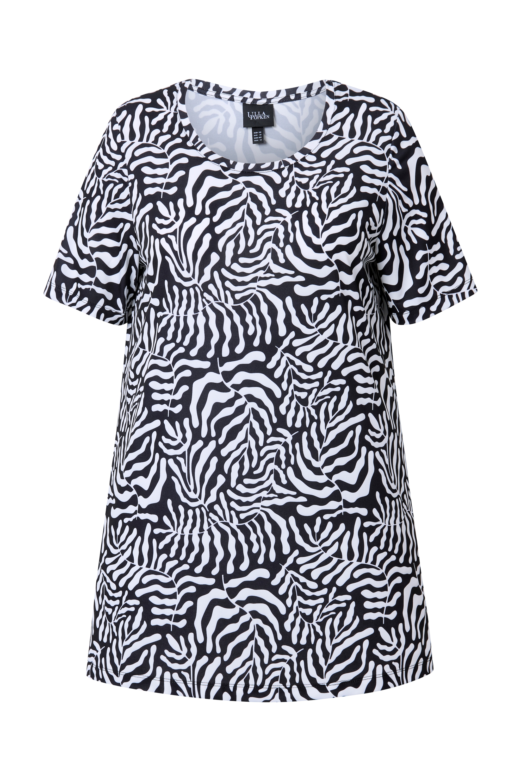 Ulla Popken Damen große Größen Longshirt A Linie Rundhals Halbarm 839729