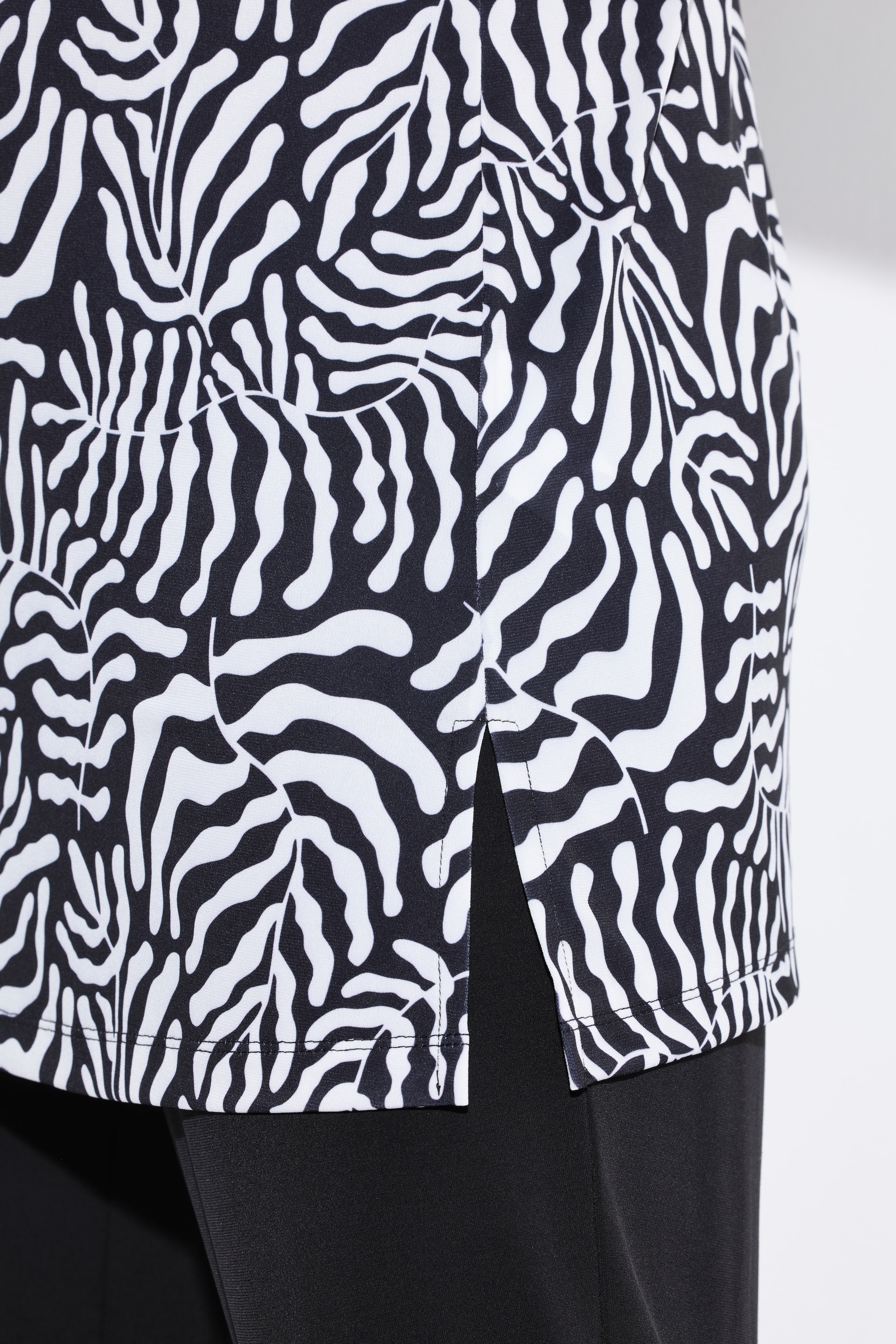 Ulla Popken Damen große Größen Longshirt A Linie Rundhals Halbarm 839729