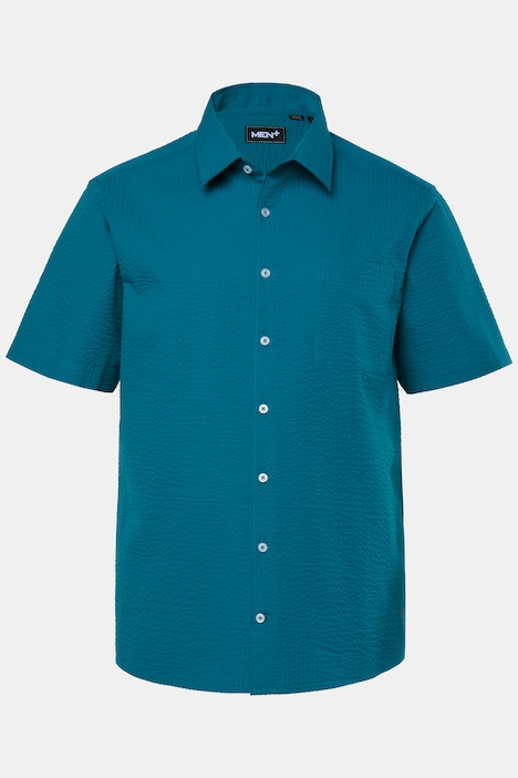 Men+ Seersucker-Hemd, Halbarm, Kentkragen, Boxy Fit, bis 8 XL