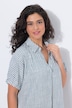 Leinenmix-Kleid, Streifen, Oversized, Hemdkragen, Halbarm
