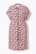 Hemdblusen-Midikleid, Fruits-Print, Bindegürtel