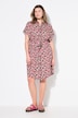 Hemdblusen-Midikleid, Fruits-Print, Bindegürtel