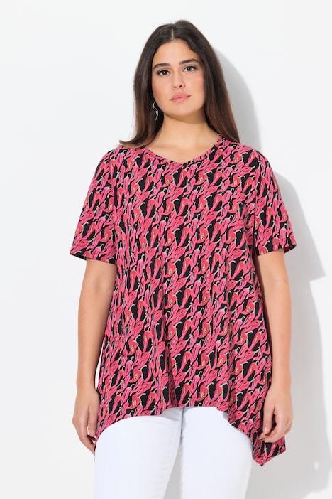 Pepper Print Short Sleeve V-Neck Tee