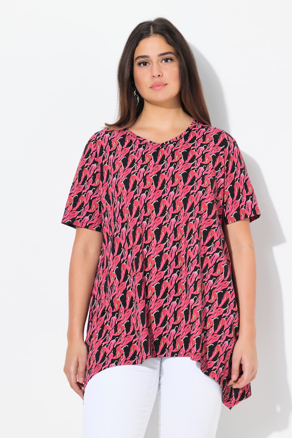 Thumbnail - Große Größen T-Shirt, Damen, schwarz, Größe: 42/44, Baumwolle, Ulla Popken