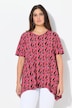 T-shirt, høj søm, A-form, V-udskæring, korte ærmer