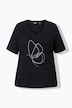 T-Shirt, Metallic-Tiermotiv, V-Ausschnitt, Halbarm