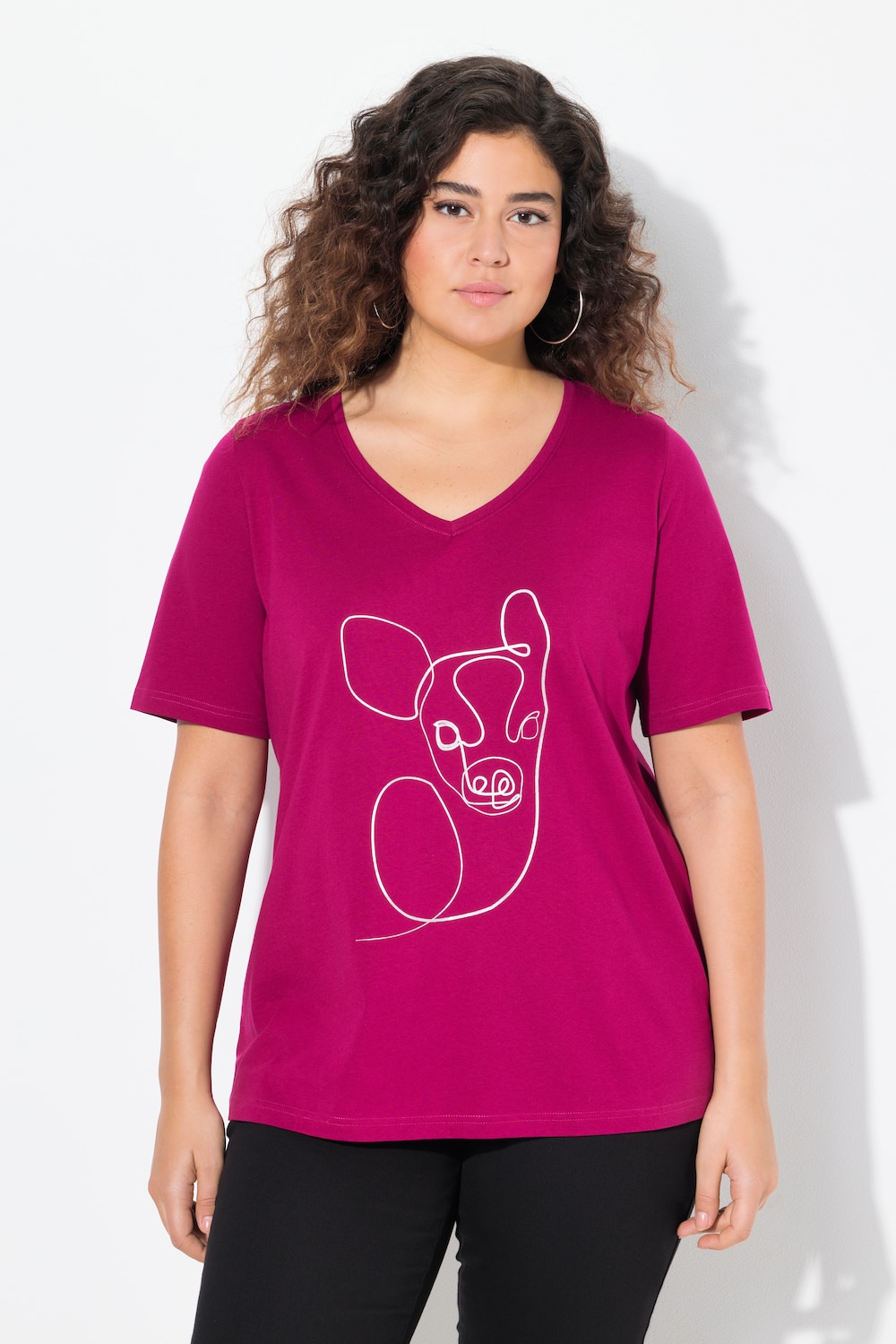 Große Größen T-Shirt, Damen, rosa, Größe: 42/44, Baumwolle, Ulla Popken