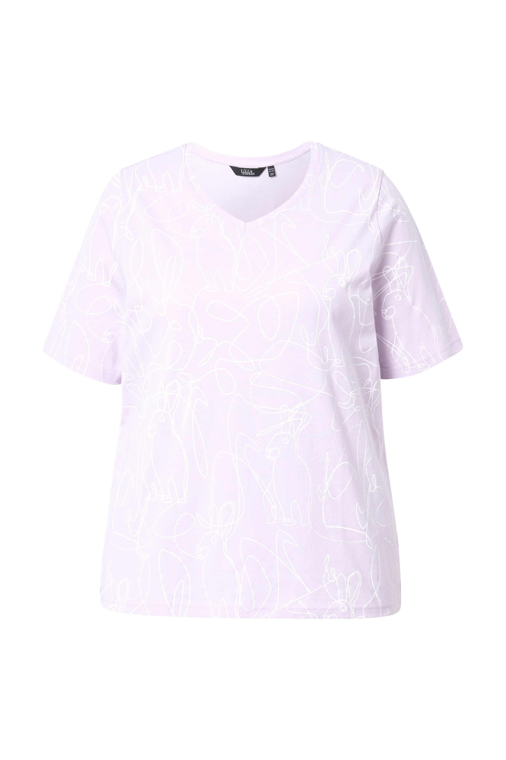 Ulla Popken Damen große Größen T Shirt Tiermuster Classic V Ausschnitt