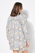 Stribet bluse, oversize, frugtprint på striber