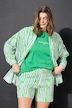 Blusa de rayas, oversize, estampado de fruta en las rayas