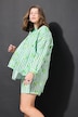 Blusa de rayas, oversize, estampado de fruta en las rayas