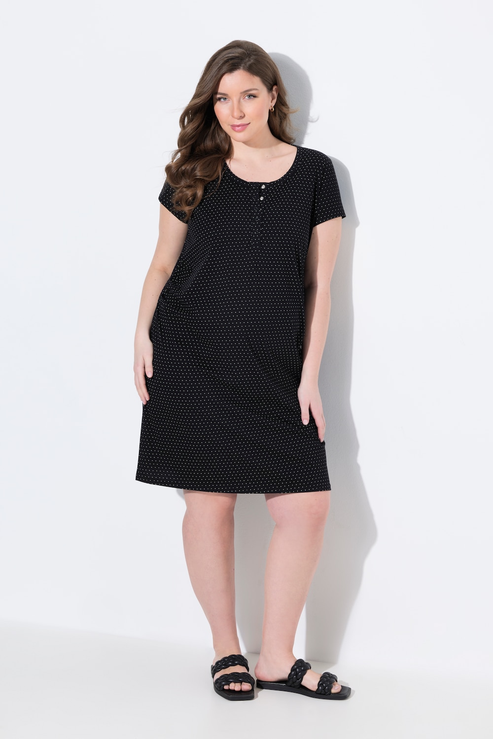 Bellieva-Jerseykleid, Raffung, Halbarm, Biobaumwolle