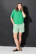 Stribede shorts, brede ben, frugtprint, elastisk linning