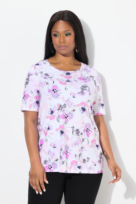 Watercolor Floral Short Sleeve Pima Cotton Tee