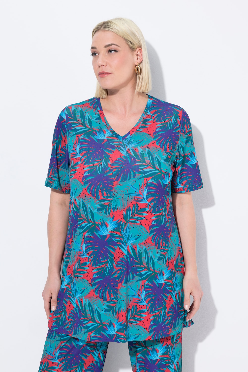 Große Größen Longshirt, Damen, rot, Größe: 46/48, Polyester, Ulla Popken