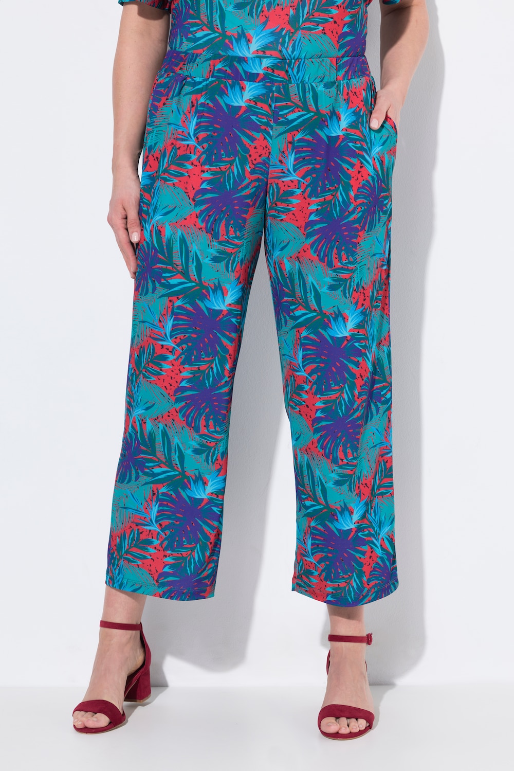 Große Größen 7/8-Jerseyhose, Damen, rot, Größe: 46/48, Polyester, Ulla Popken