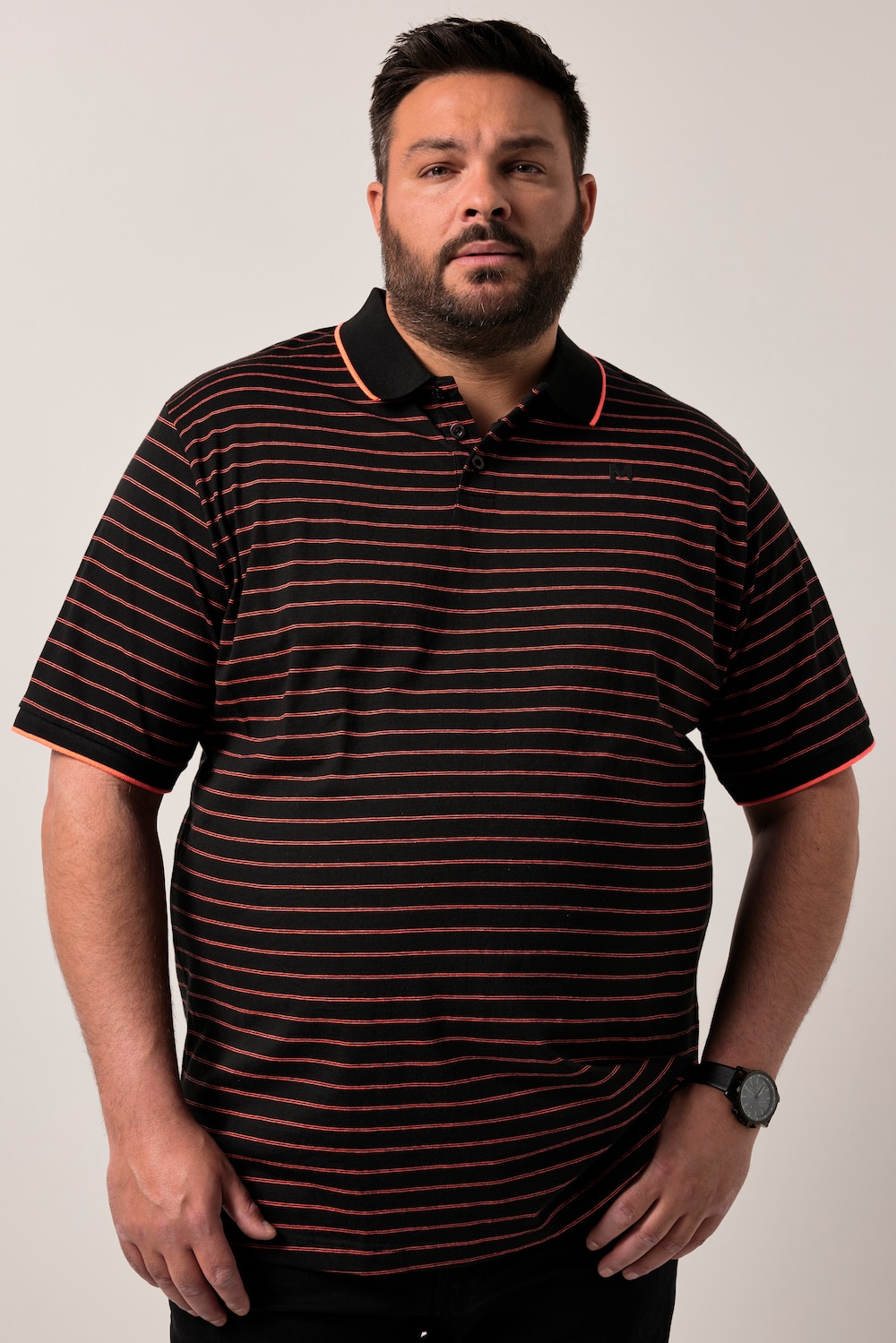 Men+ Poloshirt, Jersey, Ringel, Halbarm, bis 8 XL