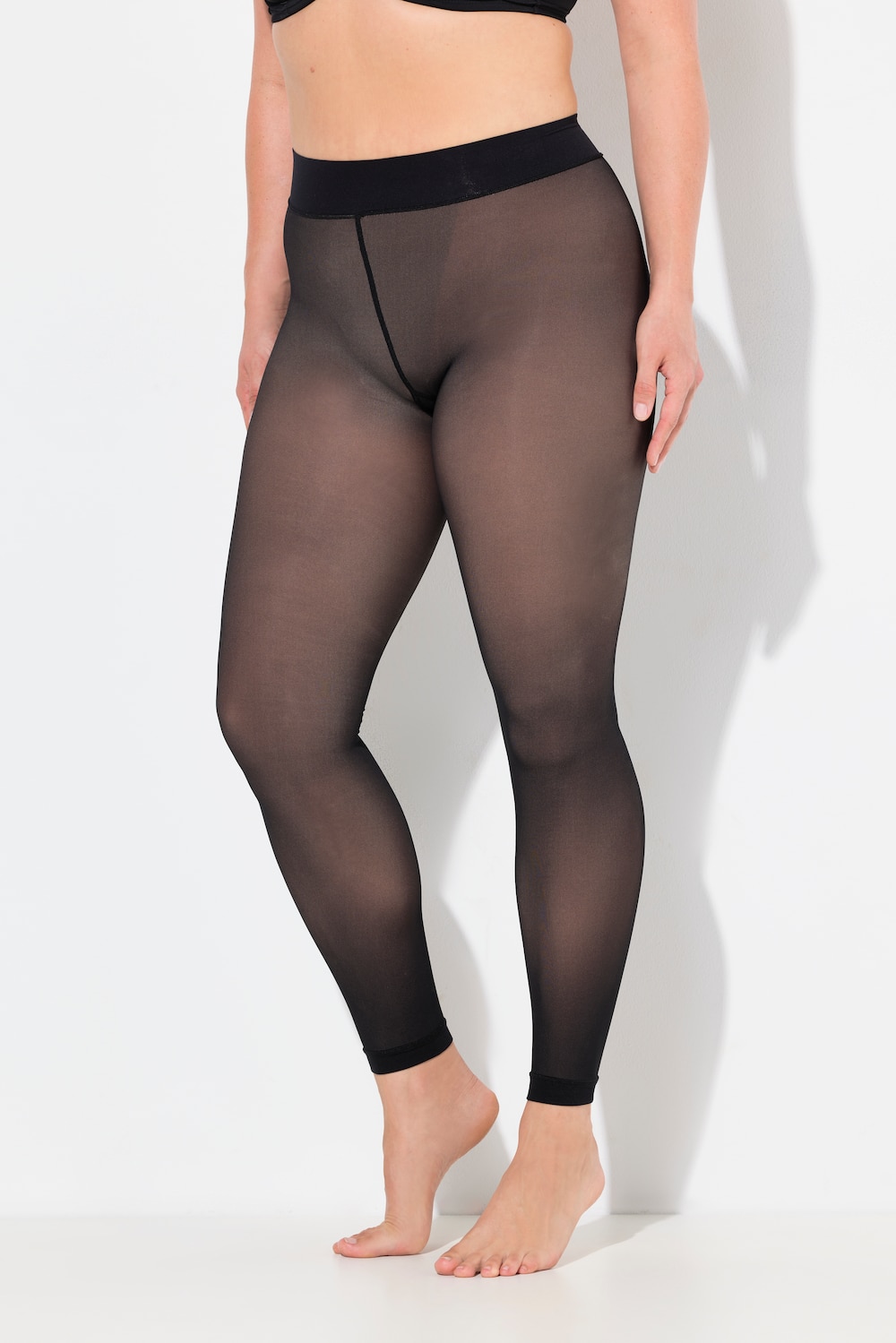 Große Größen Strumpf-Leggings, Damen, schwarz, Größe: 42/44, Polyester/Synthetische Fasern/Elasthan, Ulla Popken