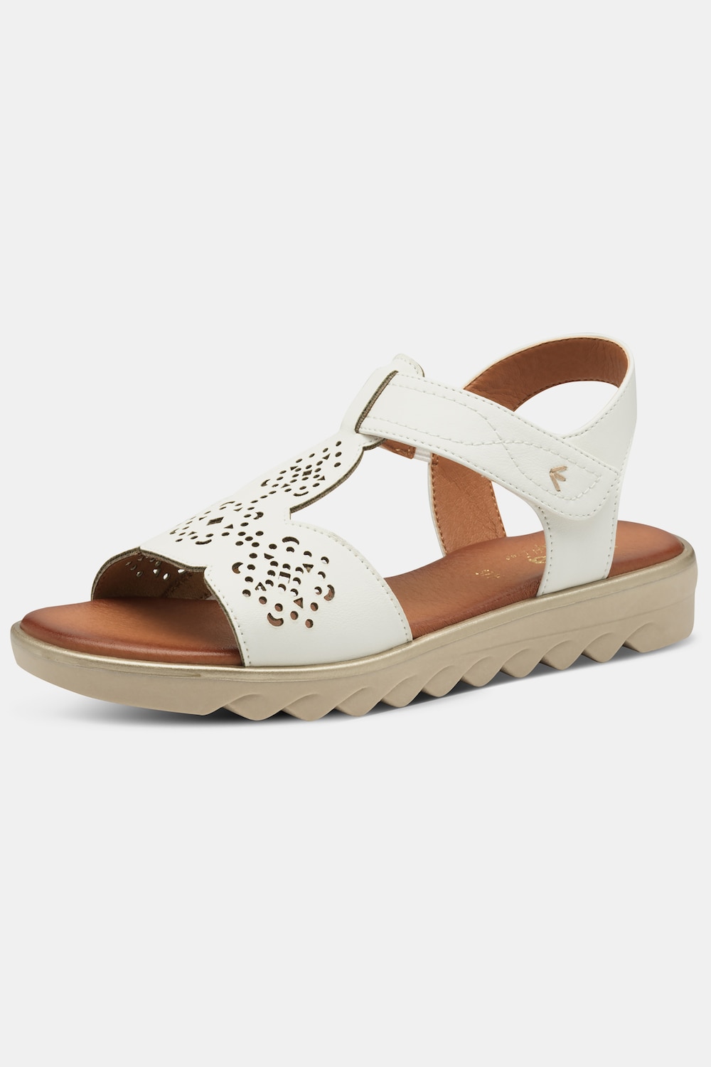 Riemchensandalen, Damen, beige, Größe: 40, Synthetische Fasern, Ulla Popken