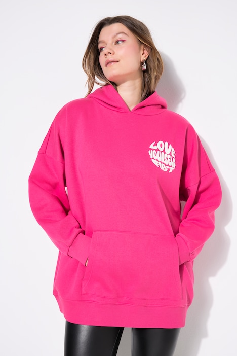 Hoodie, oversized, Wording-Print, Kapuze