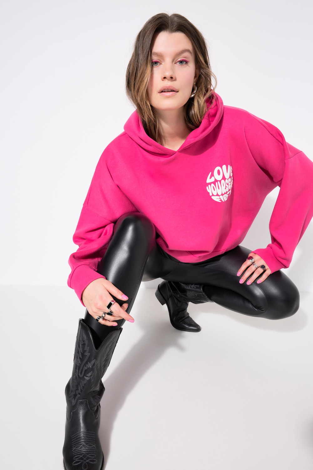 Große Größen Hoodie, Damen, rosa, Größe: 54/56, Baumwolle/Polyester, Studio Untold