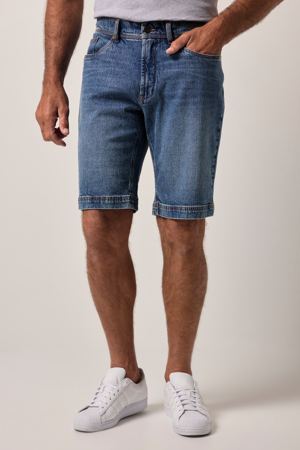 JP1880 Jeans-Bermuda, Denim, FLEXNAMIC®, Vintage Look, Loose Fit, 5-Pocket, bis Gr. 72