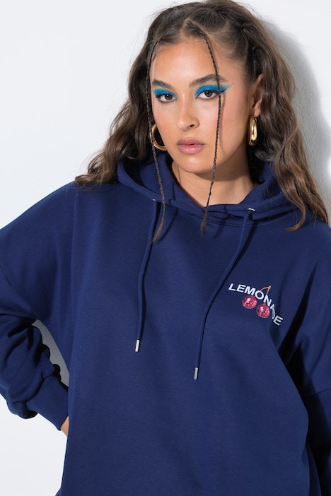 Hoodie, oversized, Lemonade-Print, Kapuze