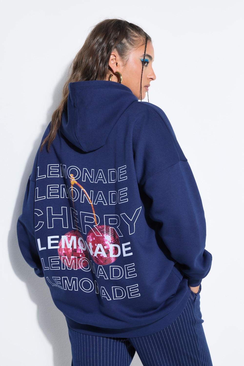 Hoodie, oversized, Lemonade-Print, Kapuze