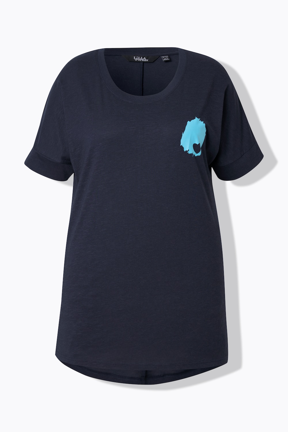 Stora storlekar T-shirt, Dam, blå, storlek: 50/52, Syntetfibrer/Bomull, Ulla Popken