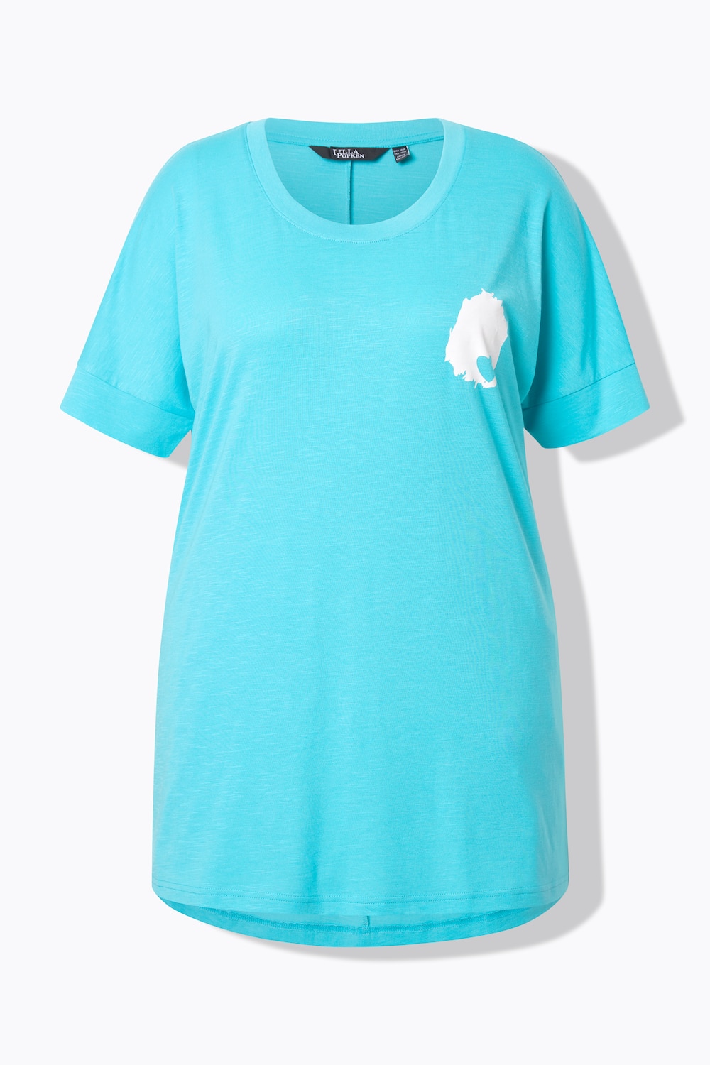 Stora storlekar T-shirt, Dam, turkos, storlek: 42/44, Syntetfibrer/Bomull, Ulla Popken