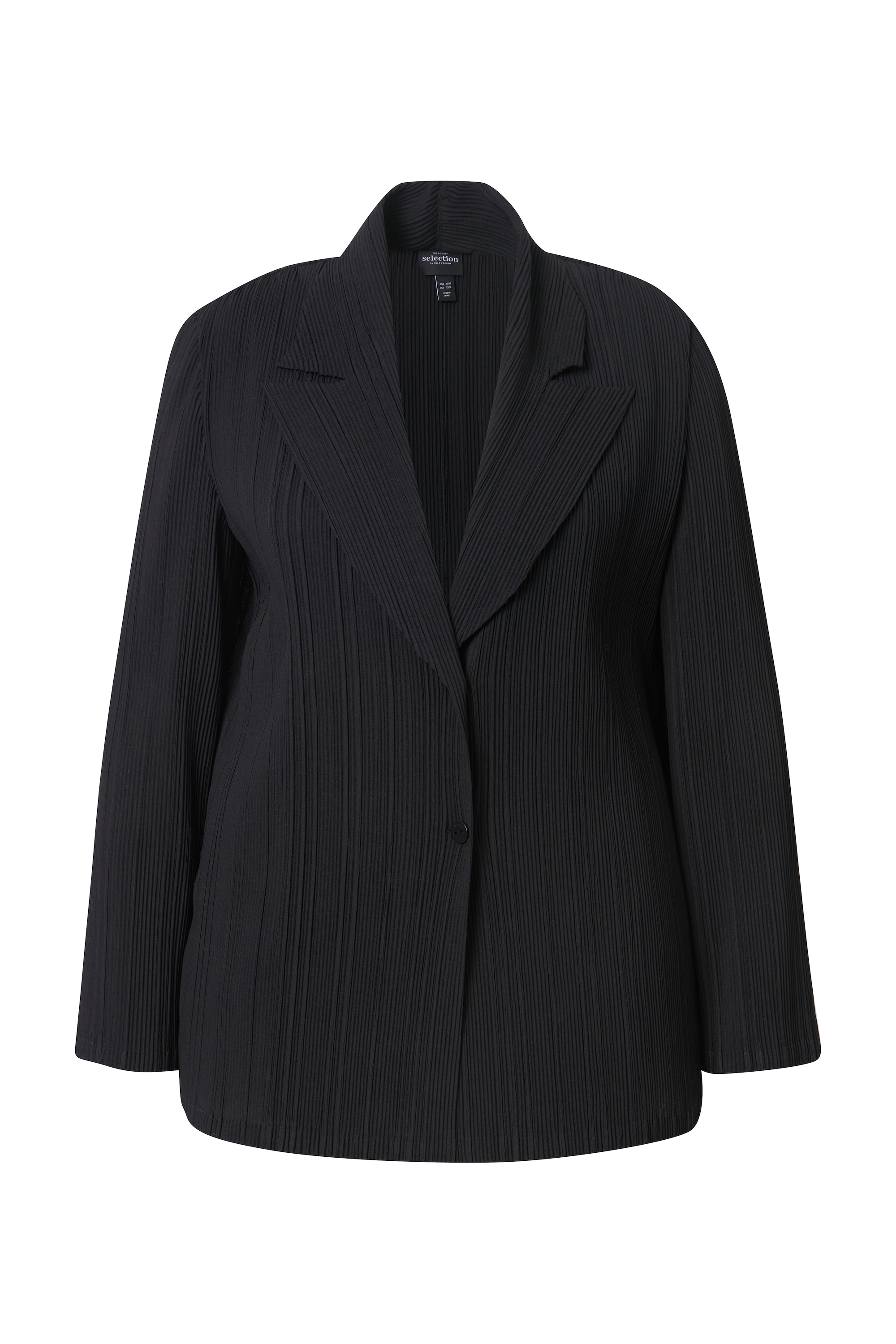 Ulla Popken Damen große Größen Plissee Blazer Reverskragen