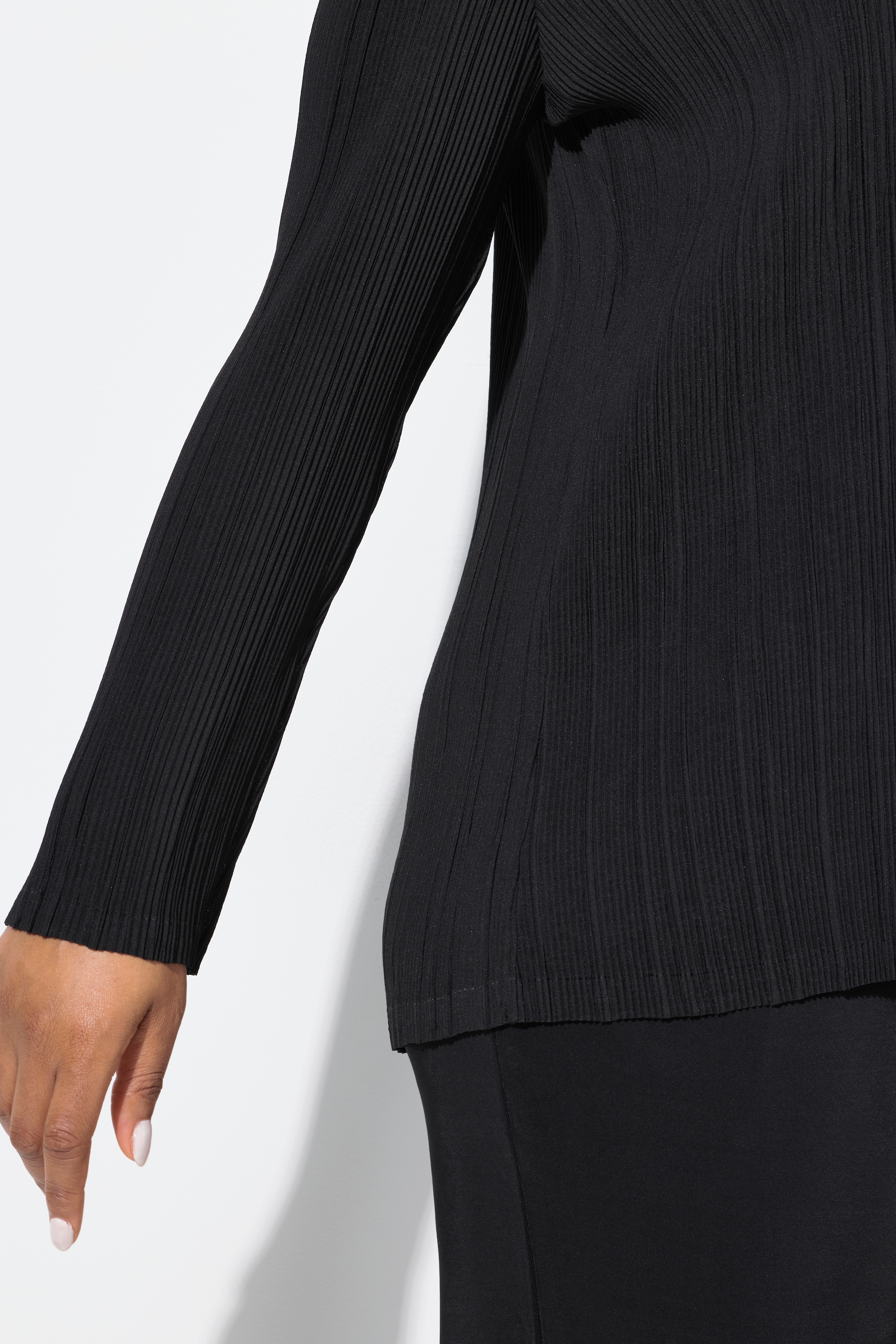 Ulla Popken Damen große Größen Plissee Blazer Reverskragen
