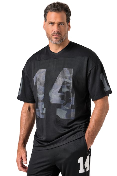 Síťovaný trikot JAY-PI, kolekce fitness, krátké rukávy, oversize, maskáčový potisk, do 7XL