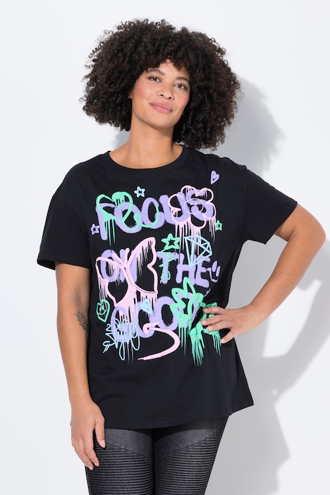 T-Shirt, oversized, Graffitti-Schriftzug