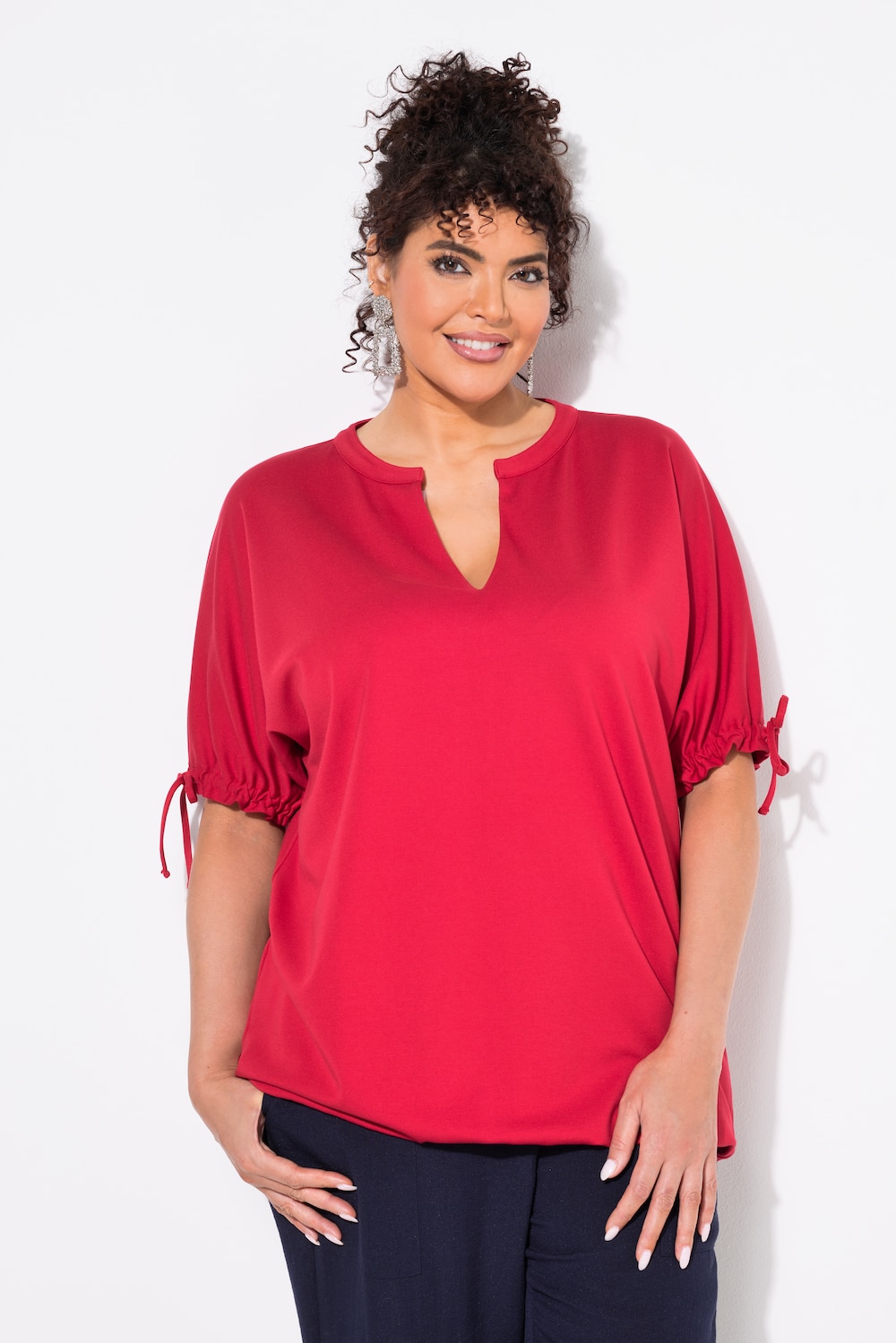 Große Größen Sweatshirt, Damen, rot, Größe: 62/64, Viskose/Synthetische Fasern, Ulla Popken