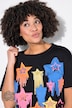 T-shirt dal taglio squadrato con stampa con stelle