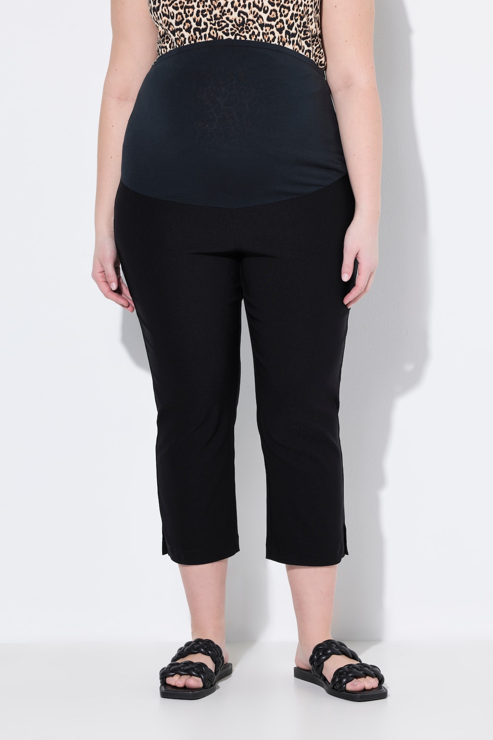 Große Größen Bellieva-Bengalinhose, Damen, schwarz, Größe: 42/44, Baumwolle/Viskose/Synthetische Fasern, Ulla Popken