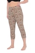 Capri, leopardí vzor, úzké nohavice, rozparek na lemu