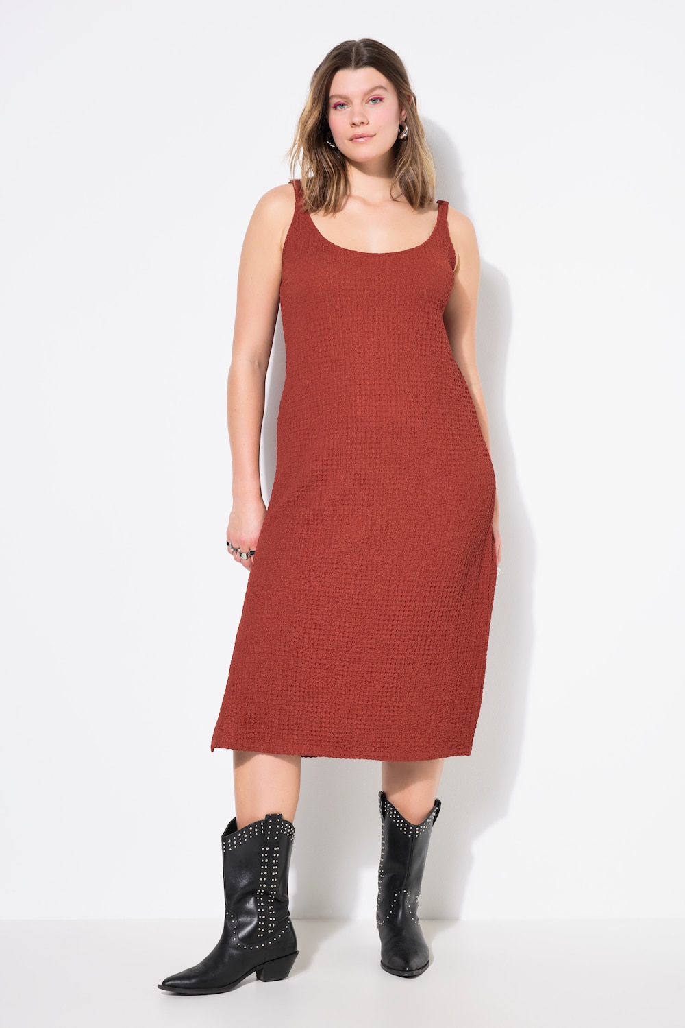 Große Größen Midikleid, Damen, rot, Größe: 50/52, Polyester, Studio Untold