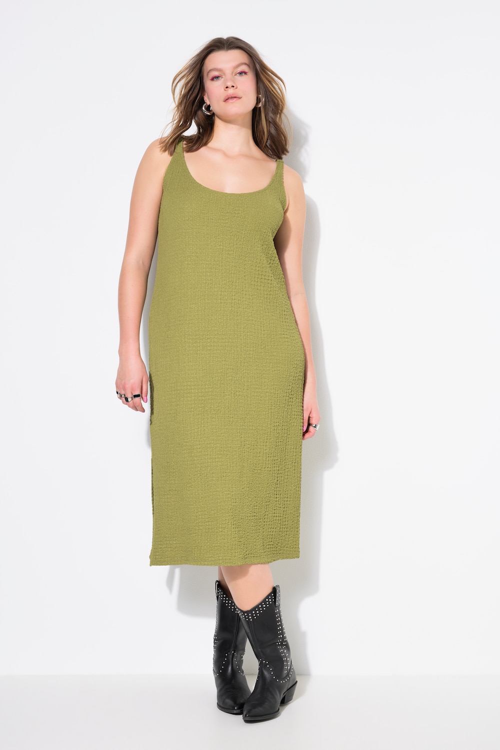 Große Größen Midikleid, Damen, grün, Größe: 54/56, Polyester, Studio Untold